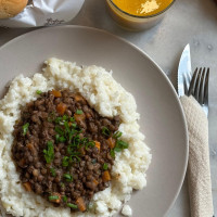 Estofado de lenteja con arroz kesu