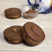 Alfajor cacao dulce de leche y maní 100gr